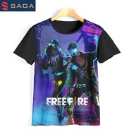 SAGA Free Fire Kids T-Shirt, Cartoon Tv Animation Shirt, 3D Game Shirt, Free Fire 04Ff012 for Ages 1
