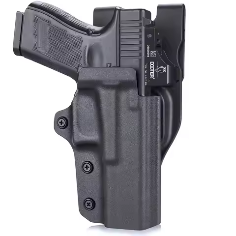Gun&Flower,Glock 17/19,OWB Kydex Level II Thumb Release Holster Optics Cut - Glock 17/19/19X/44/45 G