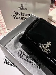 Vivienne Westwood hazel土星logo漆皮腋下包單肩包 中號 女款 黑色