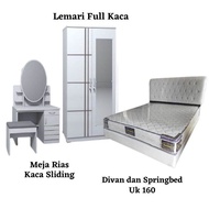 Paket kamar hemat / Paket lamaran 4 barang - Set kamar lengkap divan springbed ukuran 180 No 1 Lemar