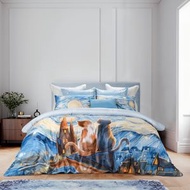 Wrinkle Clear® 抗菌防蟎無皺純棉床品 - 神秘喵空 (062417) - 3 呎單人 (床笠 + 被袋 + 枕袋)