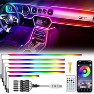 GPJYD Acrylic 6-in-1 Car Ambient Lighting, RGB LED Car Interior Lighting Strip Lights 445 cm 584 LED