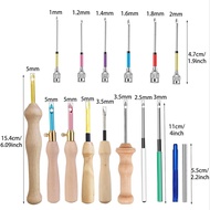 16 Piece Punch Needle Kit Punch Needle Embroidery Kits Adjustable Punch Needle Tool, Wooden Handle E