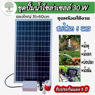 ชุดปั้มน้ำโซล่าเซลล์DC 12V พร้อมใช้งานแผงโซล่าเซลล์ขนาดใหญ่ 30 W( สายไฟยาว 5 เมตร)พร้อมตัวแปลงไฟและ