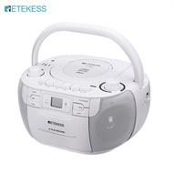 Retekess แบบพกพา CD Boombox วิทยุสเตอริโอ FM Bluetooth 3W ลำโพงจอแสดงผล LCD รองรับนาฬิกาปลุก MP3 AAC USB AUX Elder