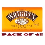 Wright's Coal Tar Traditional Soap (4 x 125g) by Wright's (Soap)