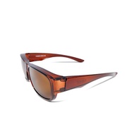 麥浪翻雲│祕魯棕方框全罩式偏光墨鏡│外掛UV400太陽眼鏡│套鏡