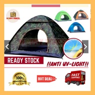 Khemah Besar Anti UV Light [2 Secs Rapid Open] Camping Outdoor Pop Up 3/4 person Tent/ Khemah Askar