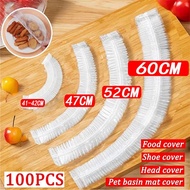100 Pcs Elastic Food Covers Disposable BPA-Free Kitchen Wrap 42cm 52cm Suited For Fruit Vegetable St