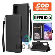 PREMIUM LEATHER CASE FOR OPPO A55 NEW FLIP WALLET CASE hp FOR OPPO A55 NEW