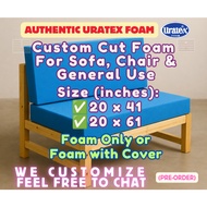 Uratex Foam 20x41 / 20x61 inch Custom Size for Sofa, Chair, Bed, All Use