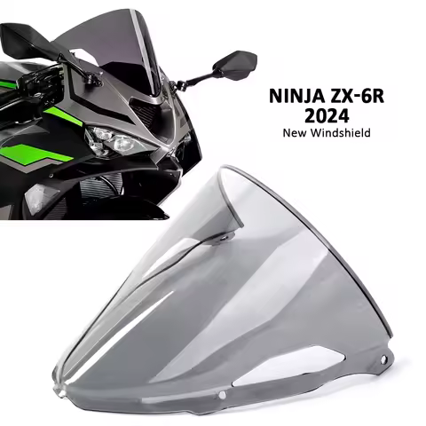 Motorcycle Sport Windshield Visor Black Transparent Smoky Windscreen Fits For Kawasaki Ninja ZX-6R Z