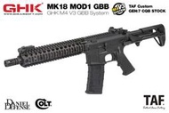 【TAF客製現貨】GHK V3新版 Colt MK18 MOD1 PDW 戰術托 V3 GBB