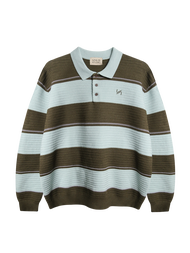 KINS 19 STUDIO | KINS Stripe Knit Polo Sweater เสื้อสเวตเตอร์คินส์ [KN144]