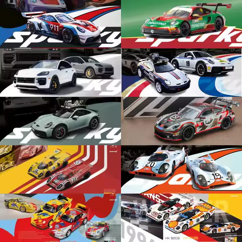 Sparky TINY Collection, Porsche 911 964 917 GT1 Le Mans Alloy Car Model Collection Toys