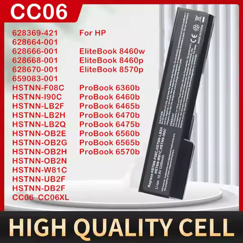 HSTNN-W81C Laptop Battery For HP EliteBook 8460p 8460w 8470p QK642AA 8470w 8560p 8570p CC06X CC06XL