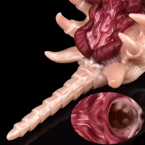 GEEBA Premium Fantasy Alien Design Male Masturbator Ultra-Soft Skin-Friendly Silicone Onahole Portab