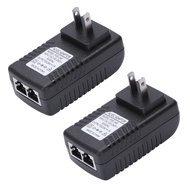 2X Power Supply Ethernet POE Injector Adapter for IP Phone Gateway IP Camera(24V/1A )