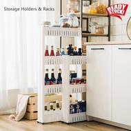3-Tier or 4-Tier Gap Kitchen Storage Rack Shelf Kitchen Bathroom Storage Trolley