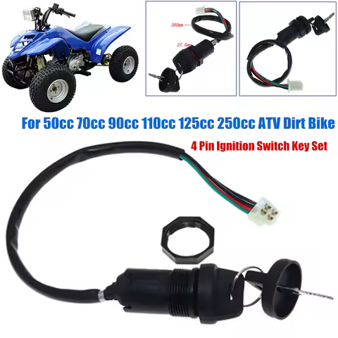 ATV Ignition Key Switch Universal 2 Wires Ignition Keys Start Switch Lock Key For ATV Go Kart Scoote