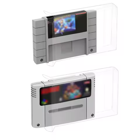 10PCS For Cartridge Transparent Protector Case For SNES For Super Nintendo Cart Cartridge Region PAL