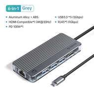 ORICO Transparent Type C อะแดปเตอร์ USB ชนิด C เป็น4K30Hz HDMI-Com PD100W เอสดีทีเอฟ USB USB 3.0ฮับต