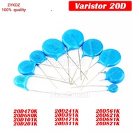 10pcs 20D Varistor 20D101K 20D201K 20D241K 20D391K 20D470K 20D471K 20D511K 20D561K 20D621K 20D680K 2