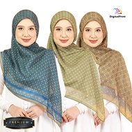 Tudung Bawal Corak Cotton Original Bidang 45 | Bawal Cotton Voil Printed | Square Hijab Printed Raya 2024