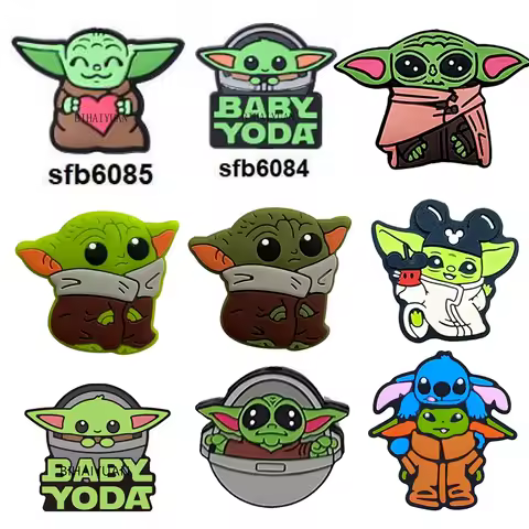 10pcs movie character baby yoda focal Silicone beads Teether Food Grade For keychain pen Pacifier Ch
