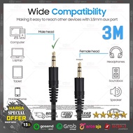 300CM AUX Audio Cable / 3m 3 Meter/ - Male to Male | GOLD Plated Good Quality!!