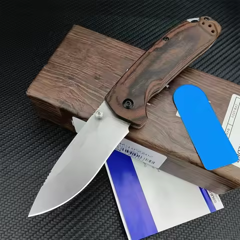 BM 15031 Hunt North Fork Tactical Folding Knife S30V Blade Stabilized Wood Handle Outdoors Survival 