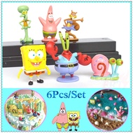 6Pcs/Set ❁ Spongebob Squarepants Action Figures Toy ❁ Desktop Fish Tank Aquarium Cake Decoration