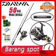 DAIWA Reel Pancing Set Portable Fishing Rod Reel Set 2 Section 12+1BB 5.2:1 High Speed Combo Set