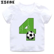 9 Styles Football Number Bow Print Funny Boys Clothes 1-9 Years Birthday Soccer Cartoon Kids T shirt