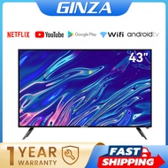 GINZA 43 Inch Smart TV Android system&amp; Netflix &amp; Youtube Smart FHD LED Frameless TV Wifi