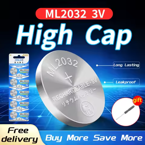 ML2032 Rechargeable 3V Lithium Button Battery 65mah For airtag Car Key Remote Control Motherboard CM