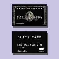 American EXPRESS - BLACK CARD PROTECTIVE CARD (SKIN CARD) CUSTOM CARD NUMBER AND NAME + DOF/GLOSSY P