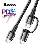 Baseus USB Type C Cable to USB C for Samsung S10 iPhone 11 XR USB C to Lightning Cable 60W PD Fast C