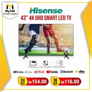 [Installment Plan] Ansuran Mudah Hisense 43 Inch VIDAA 4K Ultra HD Smart LED TV