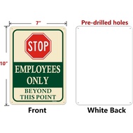 Employees Only Beyond This Point Signs 10"x7" Stop Do Not Enter Signs Restricted Area Signs Metal Re
