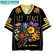 Fashion Trends And Peace Flowers Bloom, Size 96 V-neck T Shirt, Unisex.