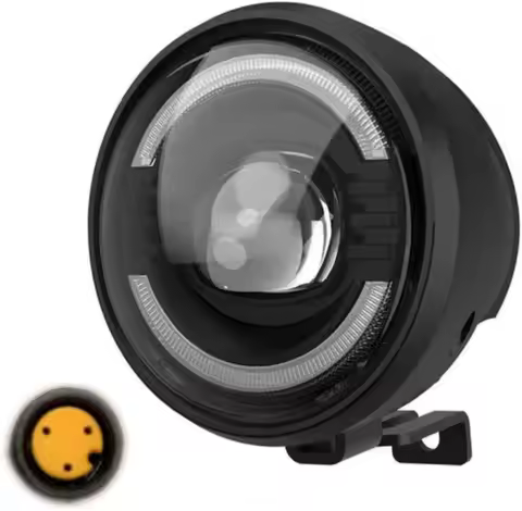 Electric Bike LED Light 36-60V Ebike Headlight for Night Riding Mountain Bike Bicycle Light with Hor