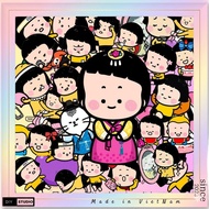 100 stickers MIM & YAM super cute little girl meme with silly hair