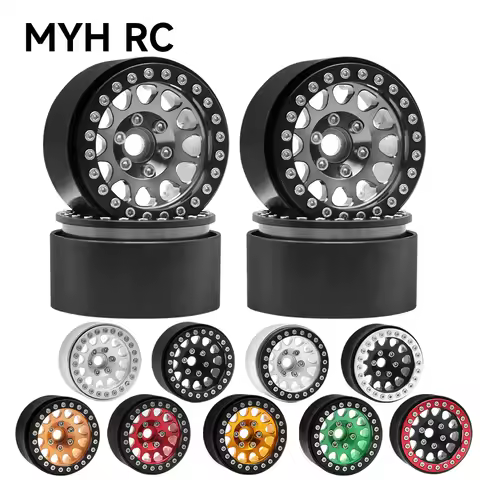 MYHRC Metal 1.9Inch Beadlock Wheel Rim Hub For1/10 RC Crawler Axial Scx10 D90 TRX4 TRX6 Capra 1.9 UT