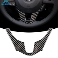 OPENMALL Car Interiors Accessories Carbon Fiber Car Steering Wheel Trim Cover Stickers For Mazda 3 Axela 2014 2015 2016 J8L6