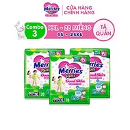 Combo 3 Tã quần Merries Goodskin đủ size M50/L44/XL38/XXL28