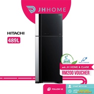 Hitachi Japan Glass 2D Fridge Black (489L) R-VG580P7M-1 GBK/RVG580P7M-1 GBK GGR