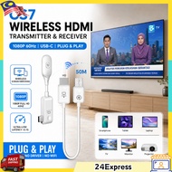 CS7 Wireless HDMI Transmitter Receiver 1080P 60Hz USB-C Plug Play Screen Mirroring Adapter Phone Lap