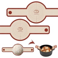 Silicone Bread Sling for Dutch Oven, 2-Pack Non-Stick Reusable Baking Mats with Long Handles, Easy t
