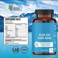 [พร้อมส่ง] Krill Oil Soft Gels 60 capsules คริลล์ออยล์ซอฟท์เจล 60 แคปซูล EXP:10/2026